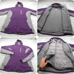 Cabelas Jacket Womens XL Purple 3in1 Removable Liner Insulated Waterproof Hood